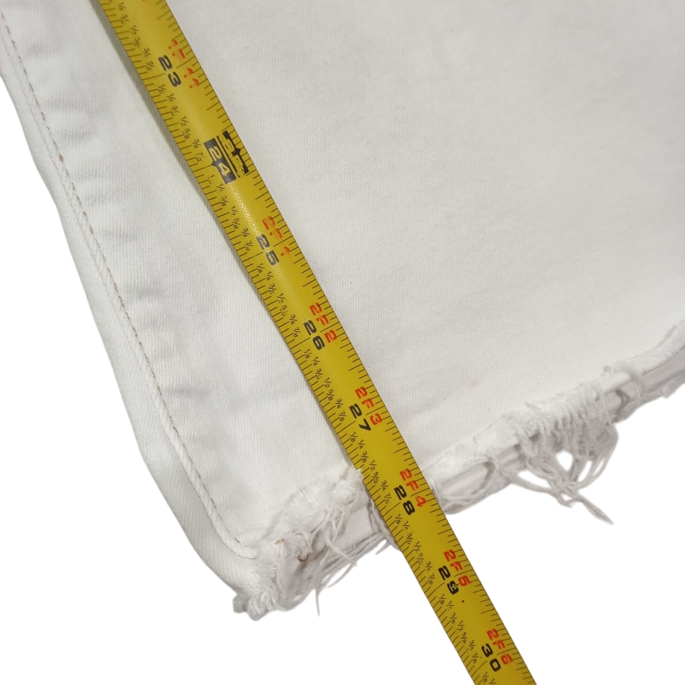 FRAME Le Palazzo Crop Wide Leg Jean White Tan Trim Raw Hem High Rise Sz 25 - Picture 6 of 8